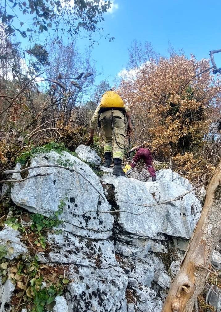 Bartın'da kayalıklarda can pazarı! Orman işçileri alevlerin arasında kaldı