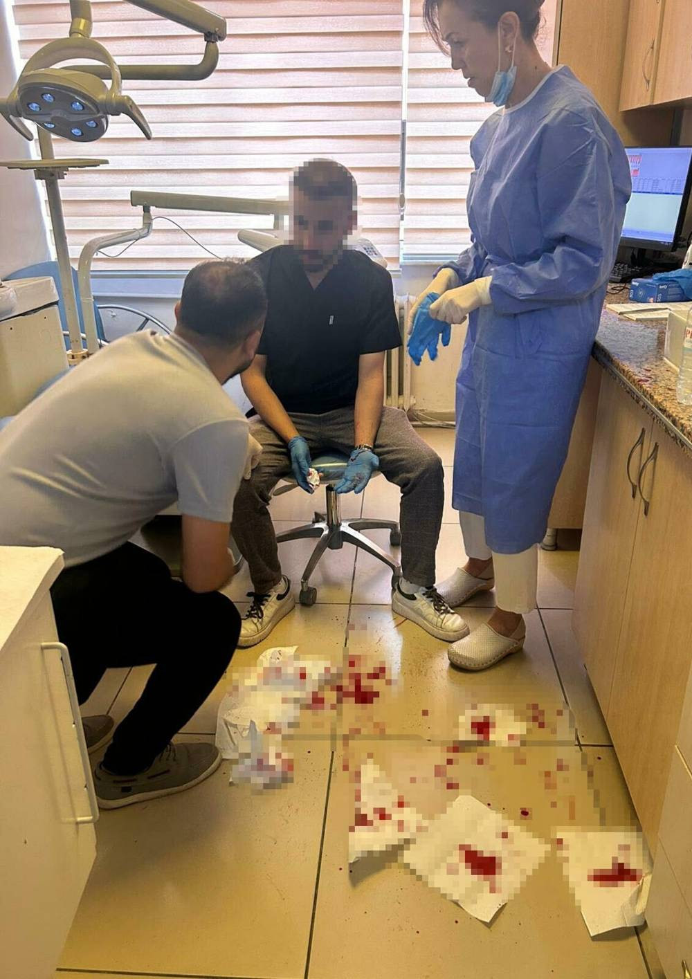 Randevusuz geldi hastaneyi kan gölüne çevirdi